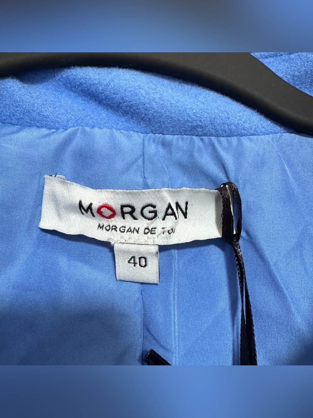 Morgan De Toi Blue Cropped Jacket Full Zip Utility Pockets Women's Size US 10 - Picture 3 of 15